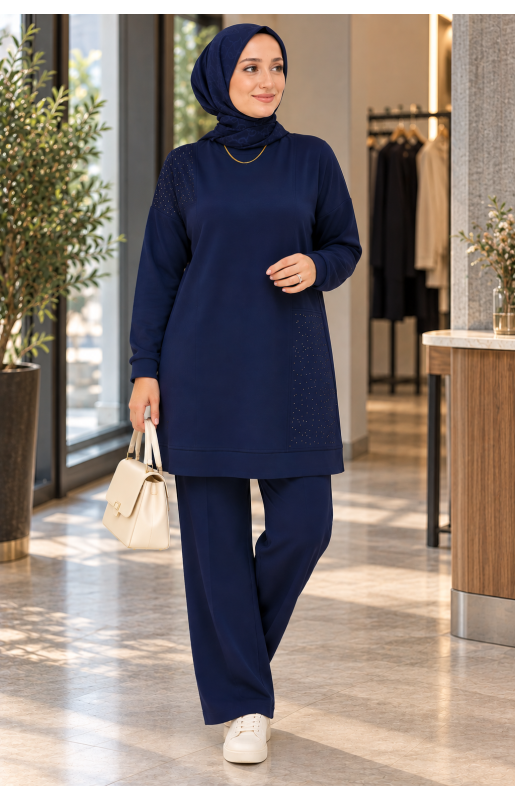 MUCEMU1602 TAŞLI SPOR TAKIM LACİVERT