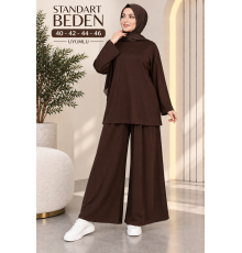 MUCEMU3833 ETEK PANTOLON TAKIM KAHVERENGİ