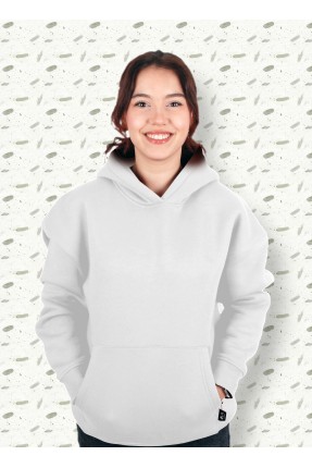 MUCEMU101 BEYAZ SWEATSHIRT OVERSIZE