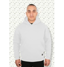 MUCEMU101 BEYAZ KAPŞONLU SWEATSHIRT OVERSİZE