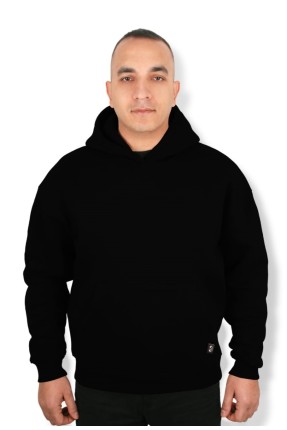 MUCEMU101 SİYAH KAPŞONLU SWEATSHIRT OVERSİZE