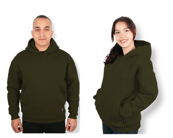 MUCEMU101 HAKİ KAPŞONLU SWEATSHIRT OVERSIZE