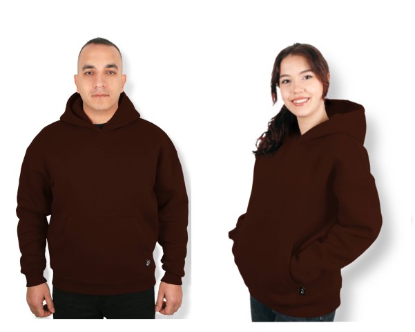 MUCEMU101 KAHVERENGİ KAPŞONLU SWEATSHIRT OVERSIZE