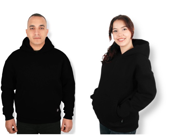 MUCEMU101 SİYAH KAPŞONLU SWEATSHIRT OVERSIZE