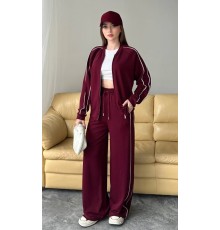 MUCEMU3700 ÇİFT ARA BİYELİ BORDO EŞOFMAN TAKIMI 