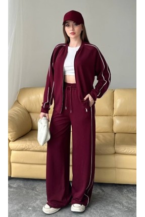 MUCEMU3700 ÇİFT ARA BİYELİ BORDO EŞOFMAN TAKIMI 