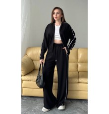 MUCEMU3700 ÇİFT ARA BİYELİ SİYAH EŞOFMAN TAKIMI 