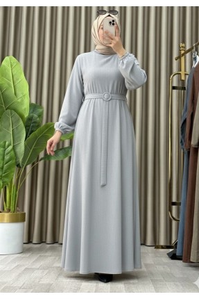 MUCEMU45 KARİN ELBİSE GRİ