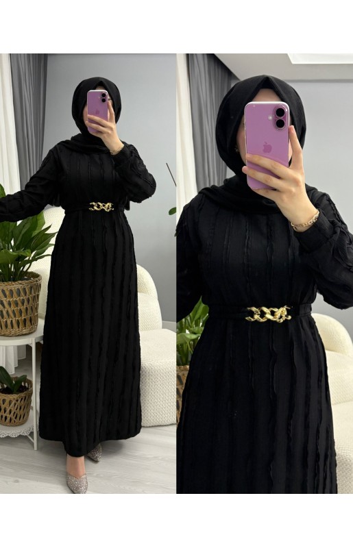 MUCEMU49 SEVECEN ELBİSE SİYAH