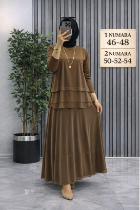 MUCEMU52 ETEKLİ TÜLLÜ SANDY TAKIM VİZON
