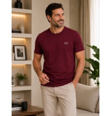MUCEMU109 BİSİKLET YAKA BORDO UNISEX TİŞÖRT