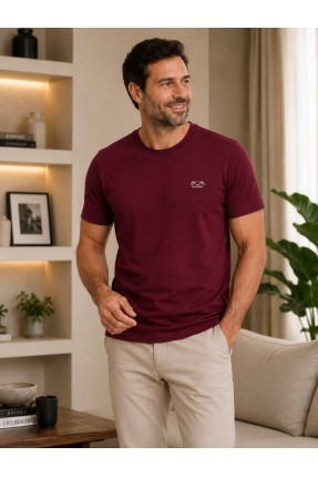 MUCEMU109 BİSİKLET YAKA BORDO UNISEX TİŞÖRT