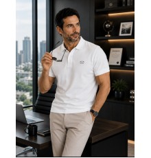 MUCEMU111 POLO YAKA BEYAZ UNISEX TİŞÖRT
