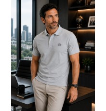 MUCEMU111 POLO YAKA GRİ UNISEX TİŞÖRT