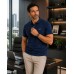 MUCEMU111 POLO YAKA LACİVERT UNISEX TİŞÖRT