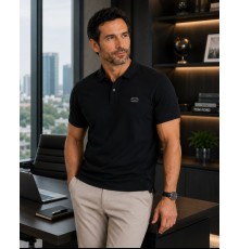 MUCEMU111 POLO YAKA SİYAH UNISEX TİŞÖRT