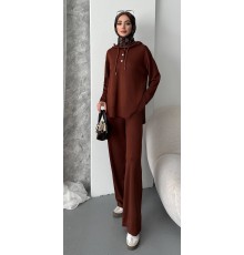 MUCEMU3686 ÇITLI KAPŞONLU EŞOFMAN TAKIMI