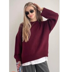 MUCEMU46 OVERSİZE TRİKO KAZAK BORDO