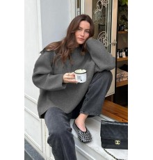 MUCEMU46 OVERSİZE TRİKO KAZAK GRİ