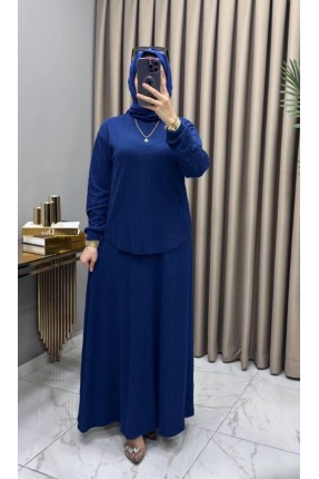 MUCEMU4921 FİTİLLİ ÖRME TAKIM MAVİ