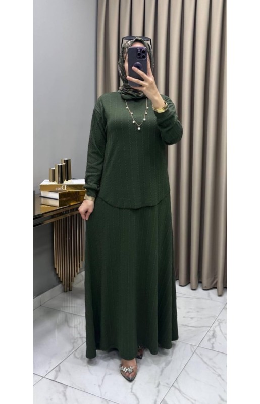 MUCEMU4921 FİTİİLİ ÖRME TAKIM YEŞİL