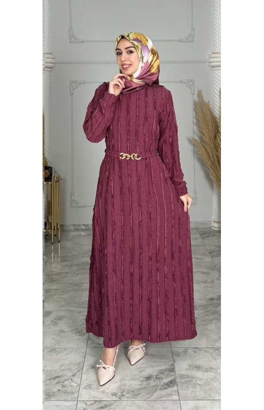 MUCEMU49 SEVECEN ELBİSE BORDO