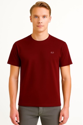 MUCEMU109 BİSİKLET YAKA BORDO UNISEX TİŞÖRT