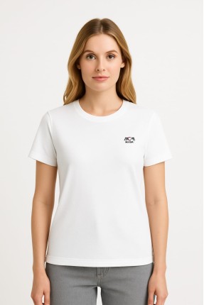 MUCEMU109 BİSİKLET YAKA TİŞÖRT BEYAZ UNISEX