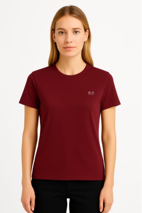 MUCEMU109 BİSİKLET YAKA TİŞÖRT BORDO UNISEX