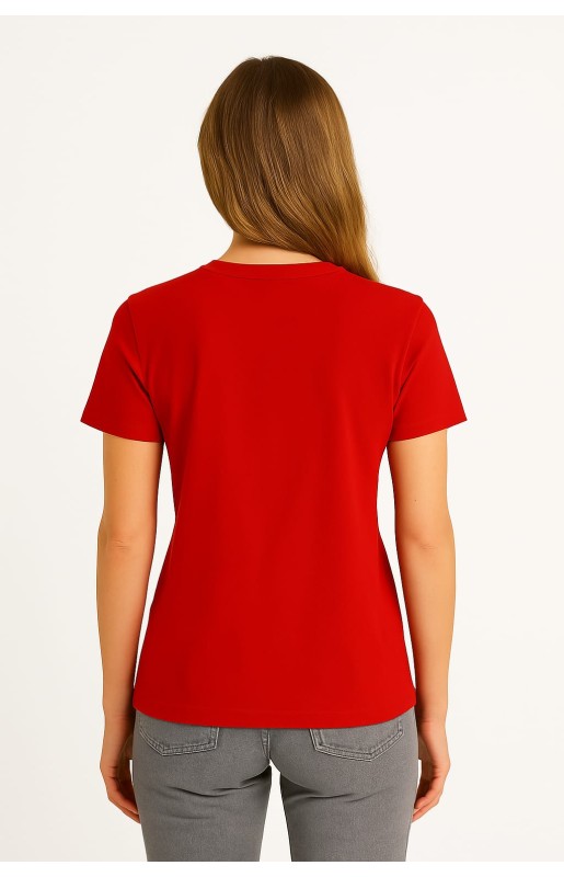 MUCEMU109 BİSİKLET YAKA TİŞÖRT KIRMIZI UNISEX