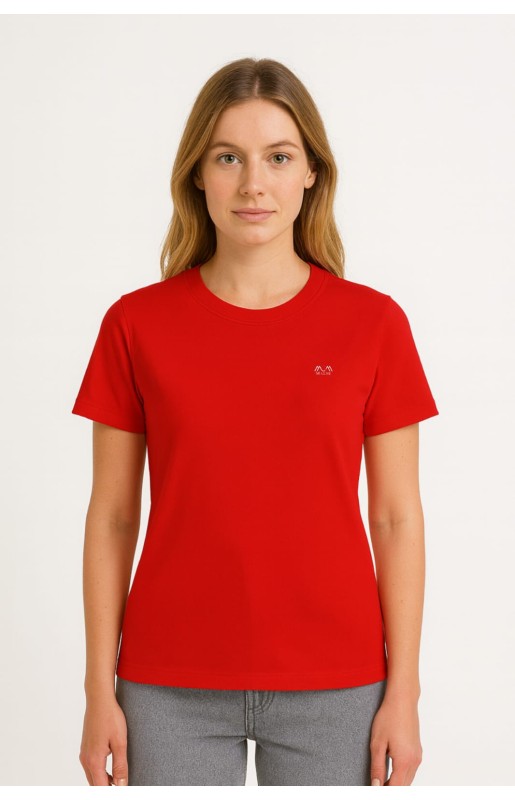 MUCEMU109 BİSİKLET YAKA TİŞÖRT KIRMIZI UNISEX