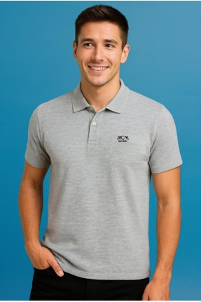 MUCEMU111 POLO YAKA GRİ UNISEX TİŞÖRT